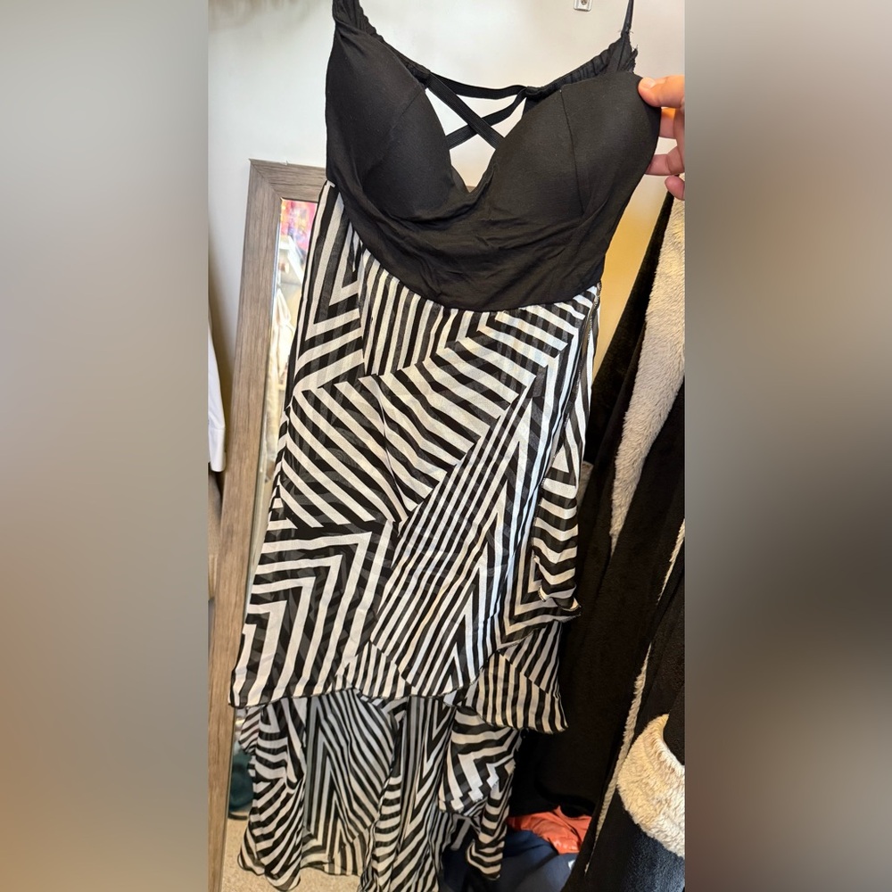 Strapless black dress